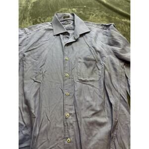 Peter Millar Shirt‎ Mens Large Brown Long Sleeve Button Check Cotton Casual